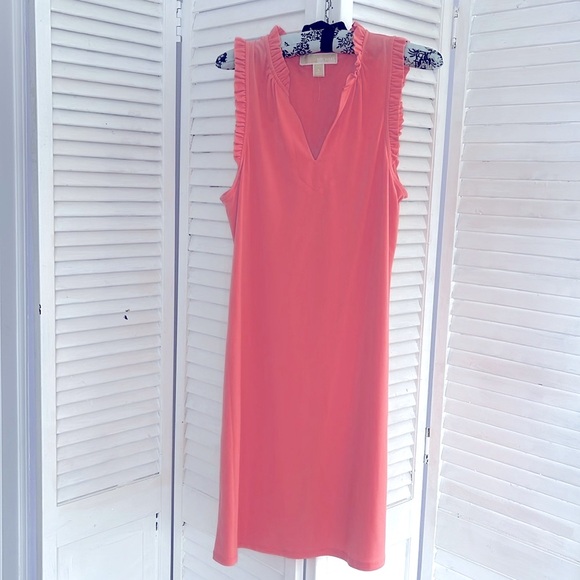 Salmon Ruffle Dress - Picture 1 of 3